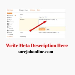Meta descriptipn of blogger