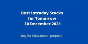 Intraday Stocks for Tomorrow 30 December